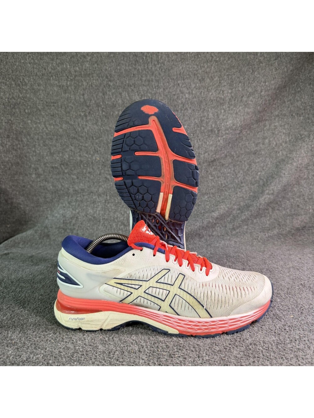 ASICS GEL-Kayano 25 Shoes Womens Size 10.5 Cream Red Running Sneakers 1012A026